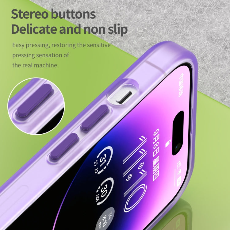For iPhone 14 Pro MagSafe Frosted Translucent TPU + PC Full Coverage Phone Case(Dark Purple) - iPhone 14 Pro Cases by buy2fix | Online Shopping UK | buy2fix