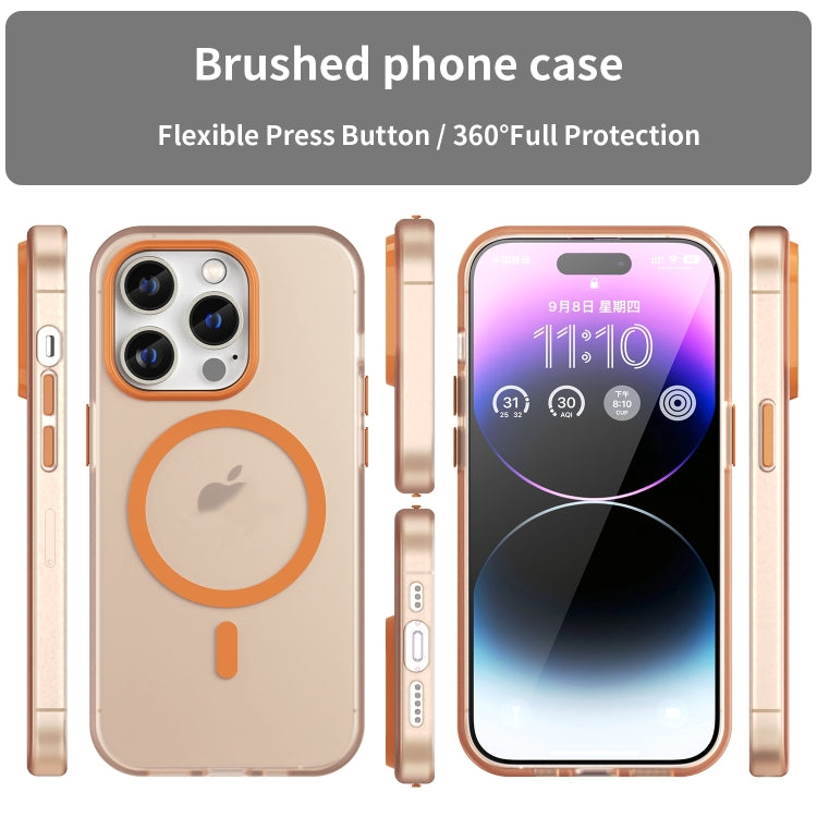 For iPhone 16 Pro Max MagSafe Frosted Translucent TPU + PC Full Coverage Phone Case(Orange) - iPhone 16 Pro Max Cases by buy2fix | Online Shopping UK | buy2fix