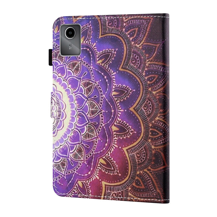 For Lenovo Tab M11/ Xiaoxin Pad 11 2024 Coloured Drawing Stitching Smart Leather Tablet Case(Mandala Flower) - Lenovo by buy2fix | Online Shopping UK | buy2fix