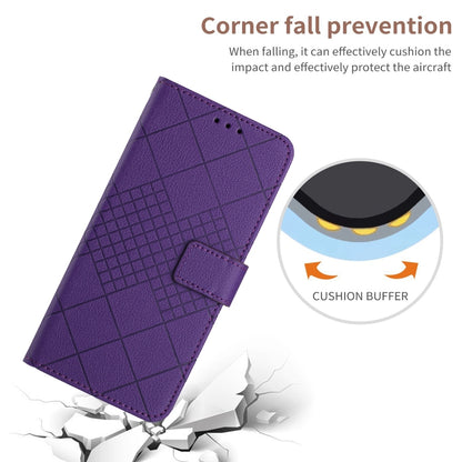 For OnePlus 12 5G Global Rhombic Grid Texture Leather Phone Case(Purple) - OnePlus Cases by buy2fix | Online Shopping UK | buy2fix