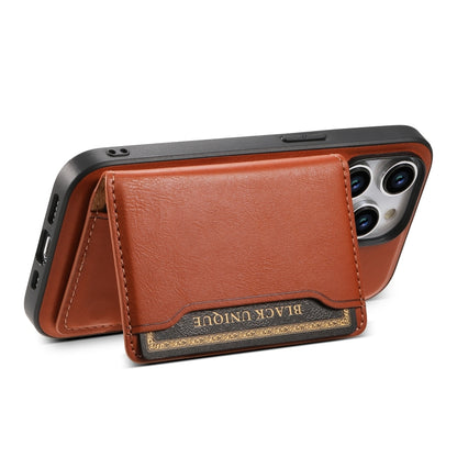 For iPhone 13 Pro Denior Cowhide Texture Leather MagSafe Detachable Wallet Phone Case(Brown) - iPhone 13 Pro Cases by Denior | Online Shopping UK | buy2fix