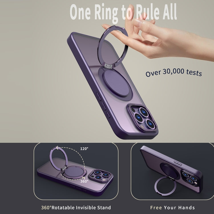 For iPhone 13 Pro Max 360-degree Rotating MagSafe Magnetic Holder Phone Case(Purple) - iPhone 13 Pro Max Cases by buy2fix | Online Shopping UK | buy2fix