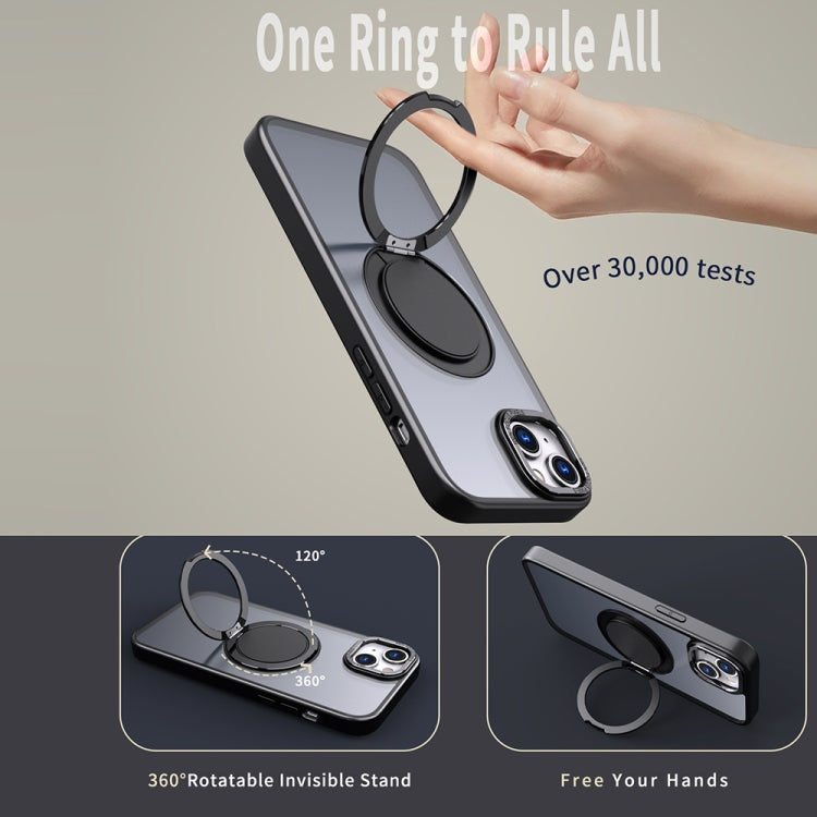 For iPhone 15 Plus 360-degree Rotating MagSafe Magnetic Holder Phone Case(Black) - iPhone 15 Plus Cases by buy2fix | Online Shopping UK | buy2fix
