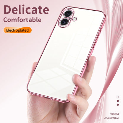 For iPhone 16 Plus Transparent Plating Fine Hole Phone Case(Silver) - iPhone 16 Plus Cases by buy2fix | Online Shopping UK | buy2fix