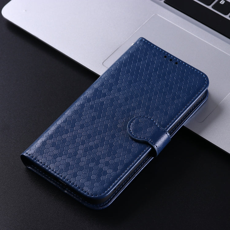 For OnePlus 13 5G Honeycomb Dot Texture Leather Phone Case(Blue) - OnePlus Cases by buy2fix | Online Shopping UK | buy2fix