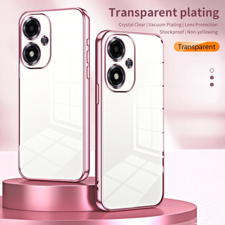 For OPPO A2m Transparent Plating Fine Hole Phone Case(Silver) - OPPO Cases by buy2fix | Online Shopping UK | buy2fix