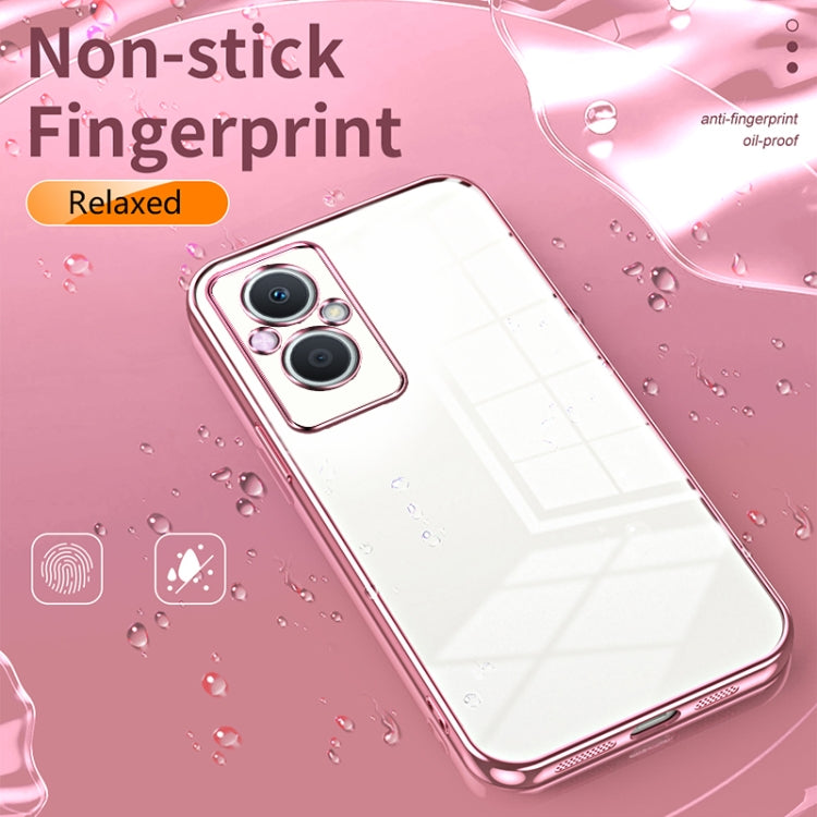 For OPPO Reno7 Z 5G / F21 Pro 5G Transparent Plating Fine Hole Phone Case(Silver) - OPPO Cases by buy2fix | Online Shopping UK | buy2fix