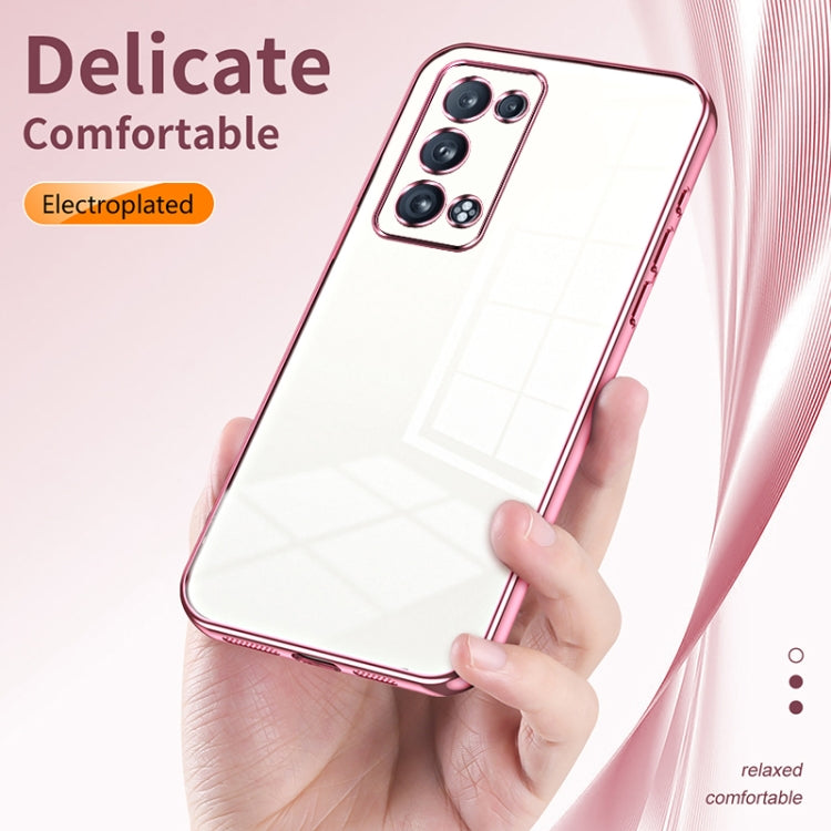 For OPPO Reno6 Pro+ Transparent Plating Fine Hole Phone Case(Black) - OPPO Cases by buy2fix | Online Shopping UK | buy2fix