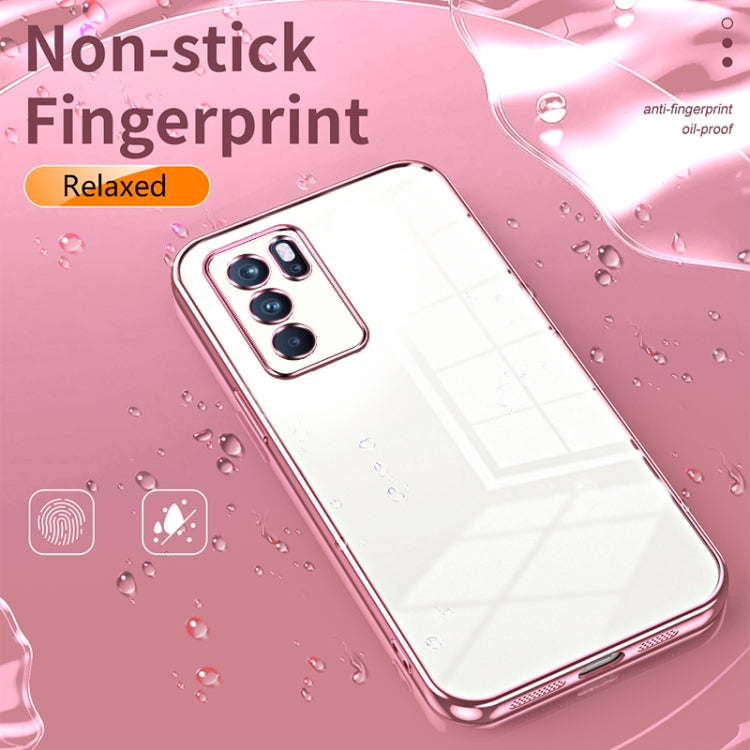 For OPPO Reno6 Pro Indian  Transparent Plating Fine Hole Phone Case(Transparent) - OPPO Cases by buy2fix | Online Shopping UK | buy2fix