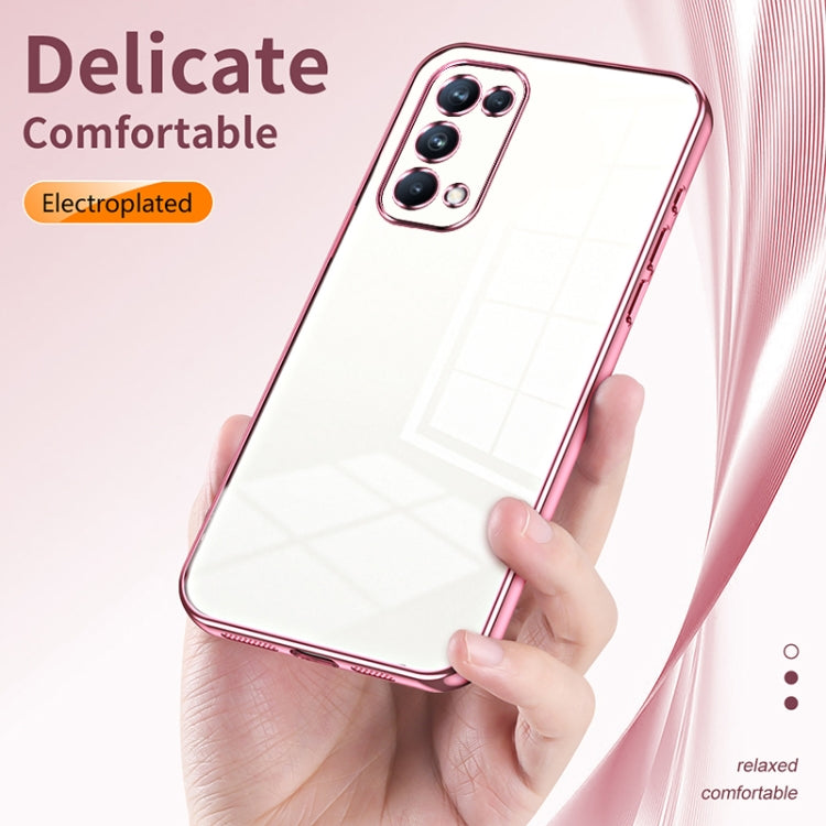 For OPPO Reno5 Pro Transparent Plating Fine Hole Phone Case(Transparent) - OPPO Cases by buy2fix | Online Shopping UK | buy2fix