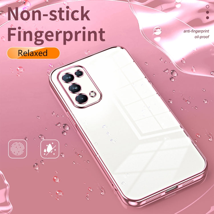 For OPPO Reno5 Pro Transparent Plating Fine Hole Phone Case(Black) - OPPO Cases by buy2fix | Online Shopping UK | buy2fix