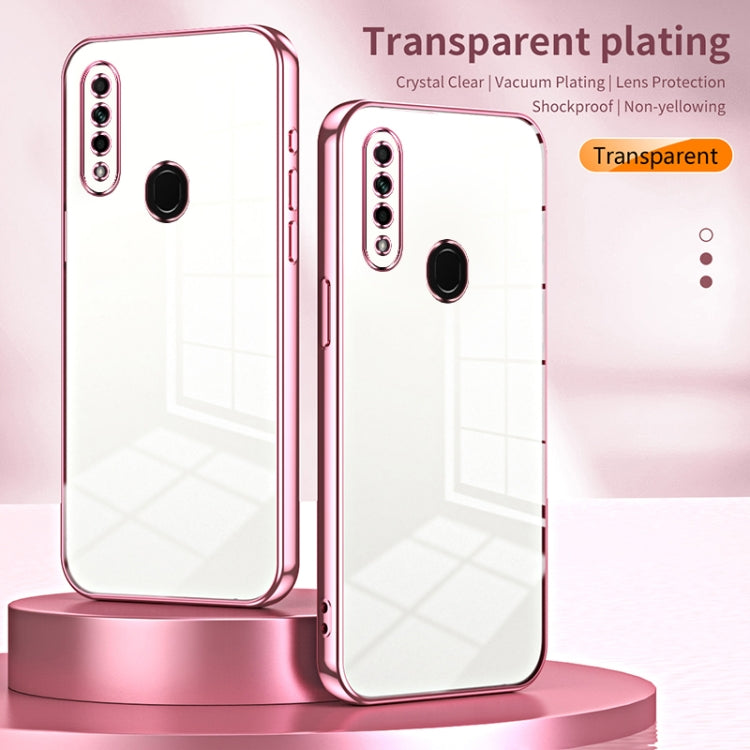 For OPPO A8 / A31 2020 Transparent Plating Fine Hole Phone Case(Black) - OPPO Cases by buy2fix | Online Shopping UK | buy2fix