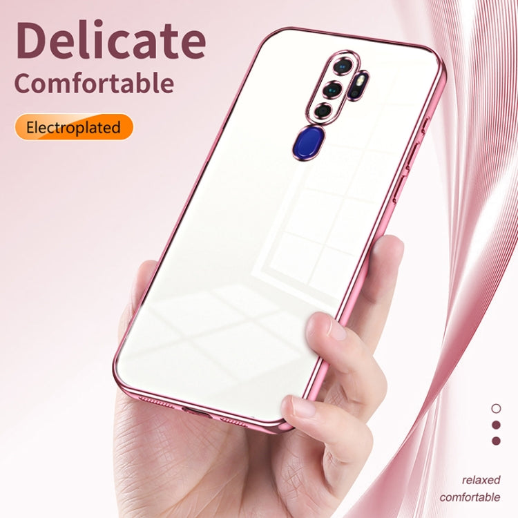 For OPPO A11x / A9 2020 Transparent Plating Fine Hole Phone Case(Pink) - OPPO Cases by buy2fix | Online Shopping UK | buy2fix