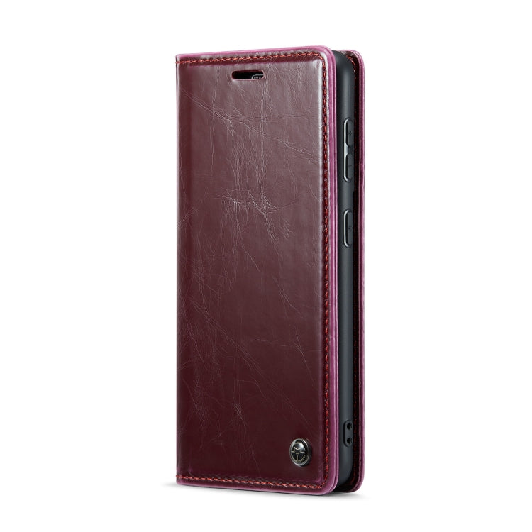 For Samsung Galaxy S24 5G CaseMe 003 Crazy Horse Texture Flip Leather Phone Case(Mulberry Red) - Galaxy S24 5G Cases by CaseMe | Online Shopping UK | buy2fix