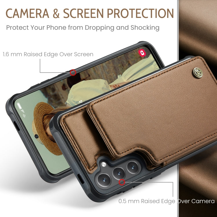 For Samsung Galaxy S24+ 5G CaseMe C22 PC+TPU Business Style RFID Anti-theft Leather Phone Case(Brown) - Galaxy S24+ 5G Cases by CaseMe | Online Shopping UK | buy2fix