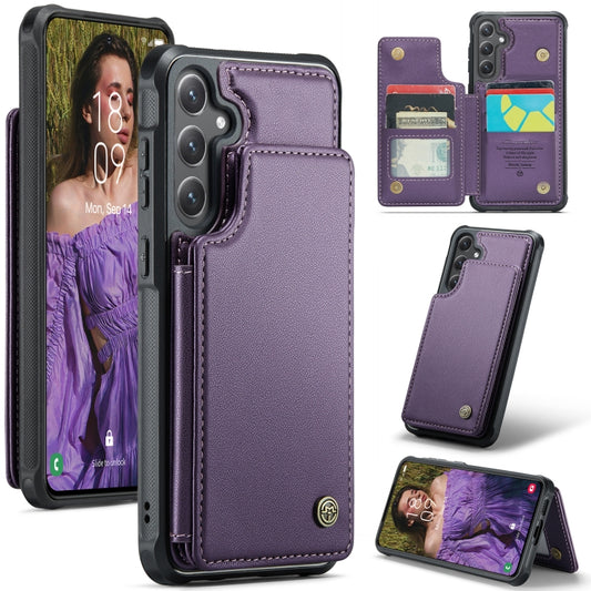 For Samsung Galaxy S24+ 5G CaseMe C22 PC+TPU Business Style RFID Anti-theft Leather Phone Case(Purple) - Galaxy S24+ 5G Cases by CaseMe | Online Shopping UK | buy2fix