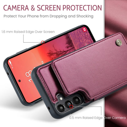 For Samsung Galaxy A35 5G CaseMe C22 PC+TPU Business Style RFID Anti-theft Leather Phone Case(Wine Red) - Galaxy Phone Cases by CaseMe | Online Shopping UK | buy2fix