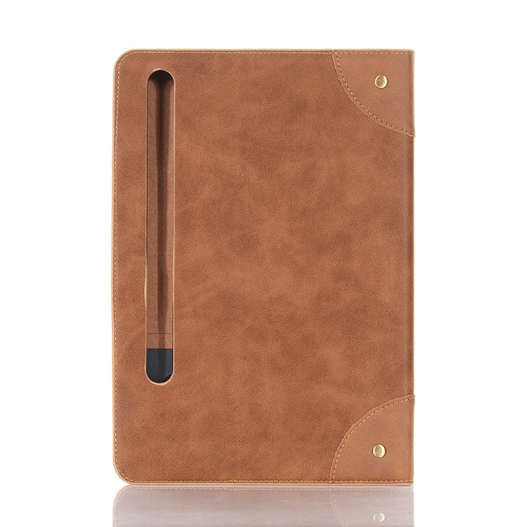 For Samsung Galaxy Tab S9 FE Retro Book Leather Tablet Case(Light Brown) - Galaxy Tab S9 FE by buy2fix | Online Shopping UK | buy2fix