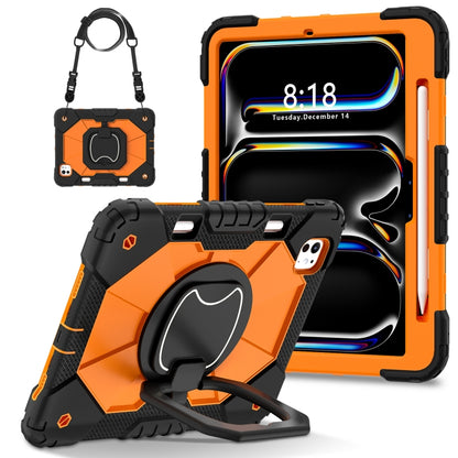 For iPad Pro 11 2024 Contrast Color Robot Silicone Hybrid PC Tablet Case(Black Orange) - iPad Pro 11 2024 Cases by buy2fix | Online Shopping UK | buy2fix