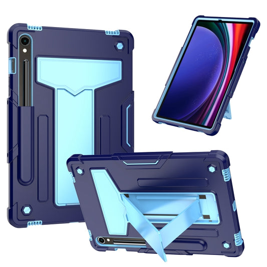 For Samsung Galaxy Tab S9 FE / S9 T Holder Robot Silicone Hybrid PC Tablet Case(Navy Blue Blue) - Galaxy Tab S9 Cases by buy2fix | Online Shopping UK | buy2fix