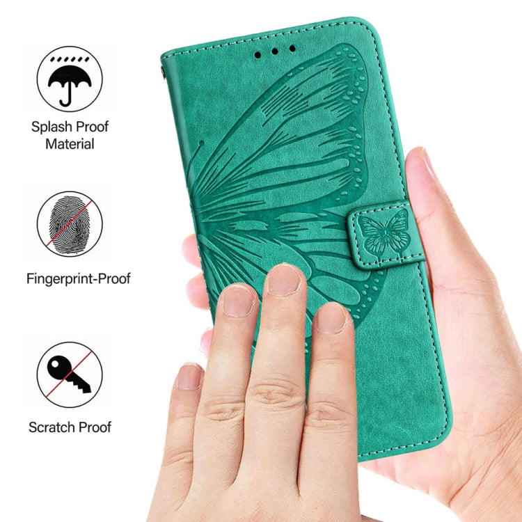 For Xiaomi Redmi K70 / K70 Pro Embossed Butterfly Leather Phone Case(Green) - K70 Cases by buy2fix | Online Shopping UK | buy2fix