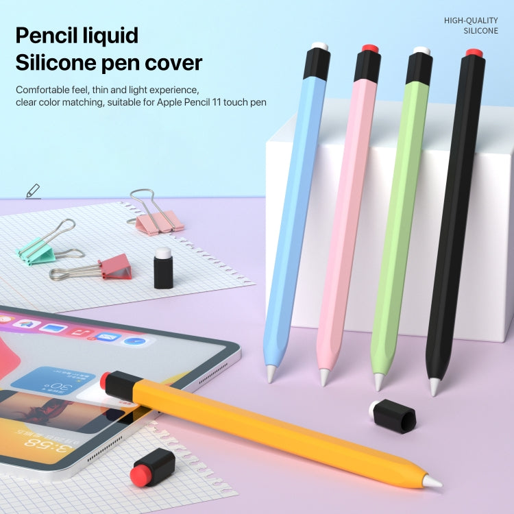 For Apple Pencil 1 Retro Pencil Style Liquid Silicone Stylus Case(Purple) - Pencil Accessories by buy2fix | Online Shopping UK | buy2fix