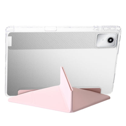 For Lenovo Tab M11 /Xiaoxin Pad 11 2024 Clear Acrylic Deformation Leather Tablet Case(Pink) - Lenovo by buy2fix | Online Shopping UK | buy2fix
