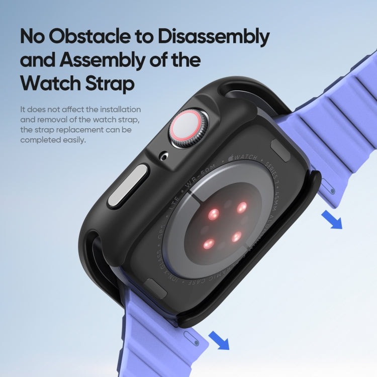 For Apple Watch 4 / 5 / 6 / SE 44mm DUX DUCIS Bamo Series Hollow PC + TPU Watch Protective Case(Black+Red) - Watch Cases by DUX DUCIS | Online Shopping UK | buy2fix