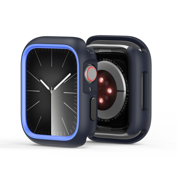 For Apple Watch 9 / 8 / 7 41mm DUX DUCIS Bamo Series Hollow PC + TPU Watch Protective Case(Midnight Blue+Blue) - Watch Cases by DUX DUCIS | Online Shopping UK | buy2fix