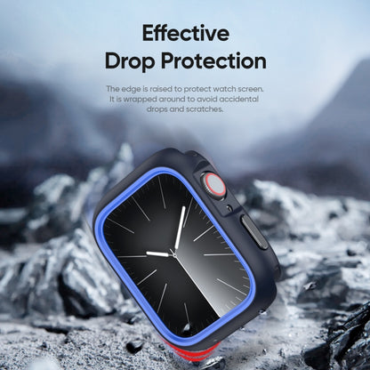 For Apple Watch 9 / 8 / 7 41mm DUX DUCIS Bamo Series Hollow PC + TPU Watch Protective Case(Midnight Blue+Blue) - Watch Cases by DUX DUCIS | Online Shopping UK | buy2fix