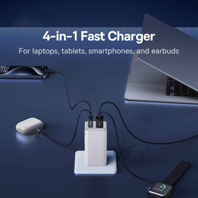 Baseus GaN6 Pro 100W 2 x USB-C / Type-C + 2 x USB Fast Charger, EU Plug(White) - USB Charger by Baseus | Online Shopping UK | buy2fix