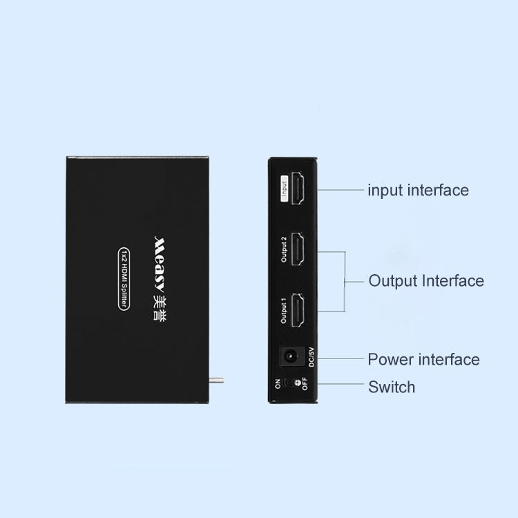 Measy SPH102 1 to 2 HDMI 1080P Simultaneous Display Splitter(EU Plug) - Splitter by Measy | Online Shopping UK | buy2fix