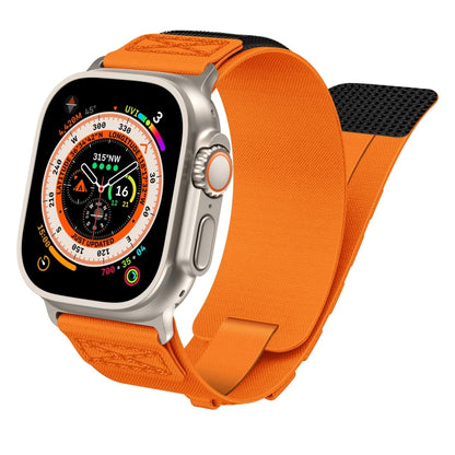 For Apple Watch Ultra 49mm Nylon Braided Rope Orbital Watch Band(Orange) - Watch Bands by buy2fix | Online Shopping UK | buy2fix