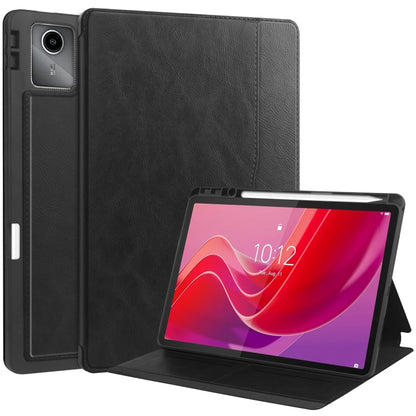 For Lenovo Tab M11/ Xiaoxin Pad 11 2024 Ultimate Pure Color Leather Smart Tablet Case(Black) - Lenovo by buy2fix | Online Shopping UK | buy2fix