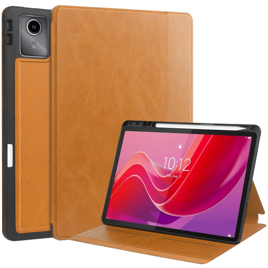 For Lenovo Tab M11/ Xiaoxin Pad 11 2024 Ultimate Pure Color Leather Smart Tablet Case(Brown) - Lenovo by buy2fix | Online Shopping UK | buy2fix