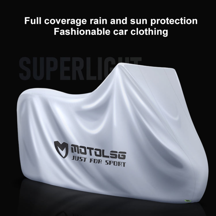 MOTOLSG Motorcycle Waterproof Sunproof Dustproof Thickening Cover, Size:XL(Silver) - Raincoat by MOTOLSG | Online Shopping UK | buy2fix