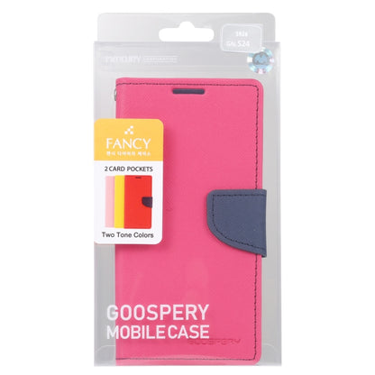 For Samsung Galaxy S24 5G GOOSPERY FANCY DIARY Cross Texture Leather Phone Case(Rose Red) - Galaxy S24 5G Cases by GOOSPERY | Online Shopping UK | buy2fix