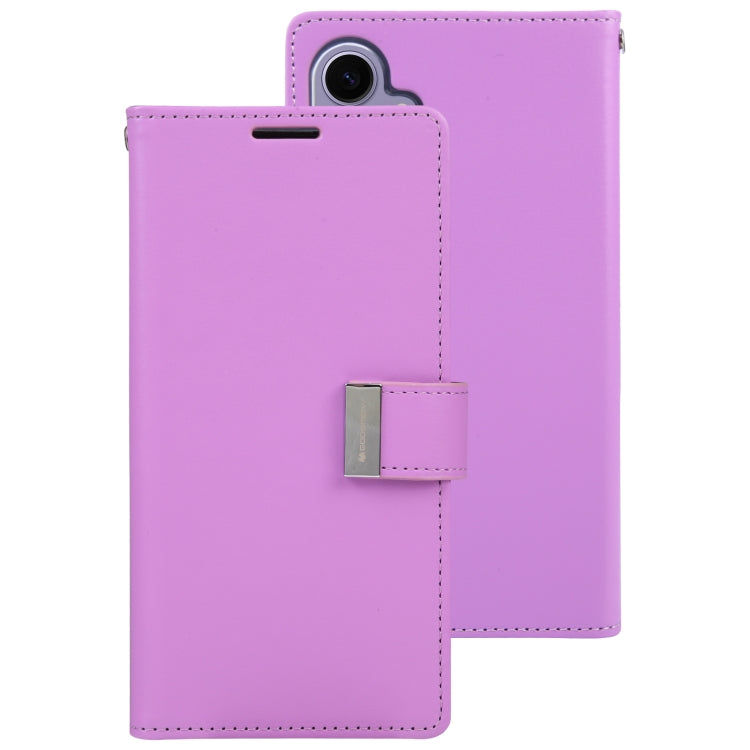 For Samsung Galaxy S24+ 5G GOOSPERY RICH DIARY Crazy Horse Texture Leather Phone Case(Purple) - Galaxy S24+ 5G Cases by GOOSPERY | Online Shopping UK | buy2fix