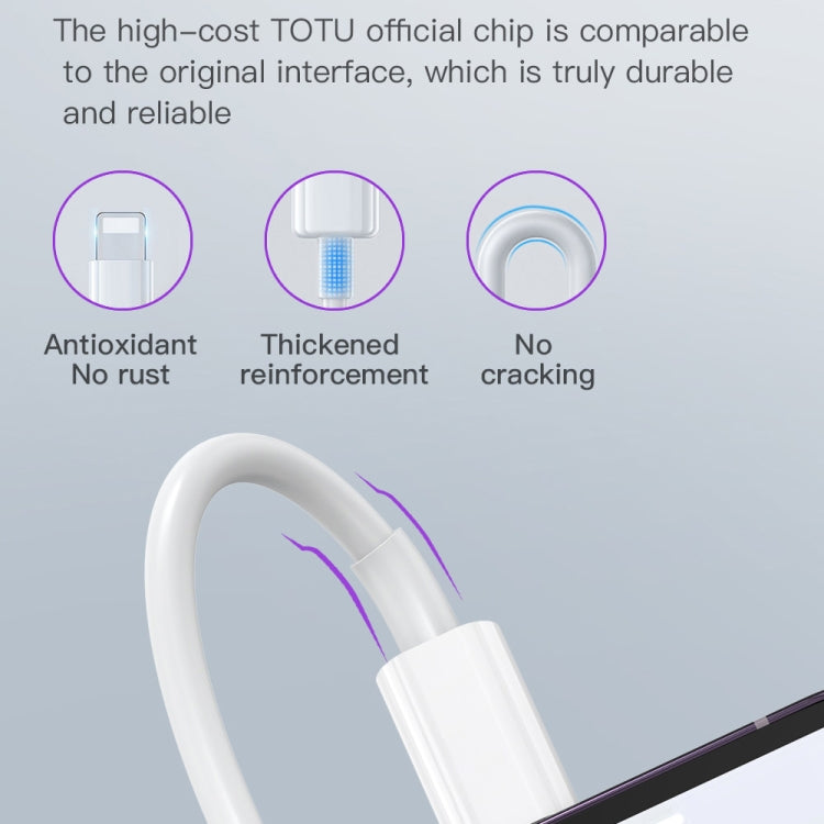 TOTU CB-1-M 12W USB to Micro USB Data Cable, Length: 1m(White) - Micro USB Cable by TOTUDESIGN | Online Shopping UK | buy2fix
