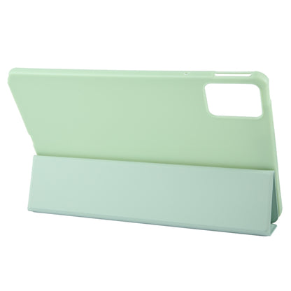 For Lenovo Tab M11/ Xiaoxin Pad 11 2024 Tri-fold Silicone Leather Tablet Case(Green) - Lenovo by buy2fix | Online Shopping UK | buy2fix