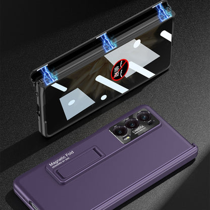 For Honor Magic V2 GKK Integrated Privacy Magnetic Folding Hinge All-inclusive Phone Case(Purple) - Honor Cases by GKK | Online Shopping UK | buy2fix