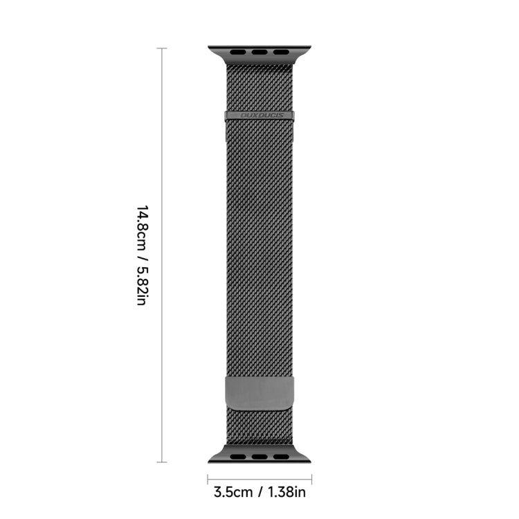 For Apple Watch SE 44mm DUX DUCIS Milanese Pro Series Stainless Steel Watch Band(Black) - Watch Bands by DUX DUCIS | Online Shopping UK | buy2fix