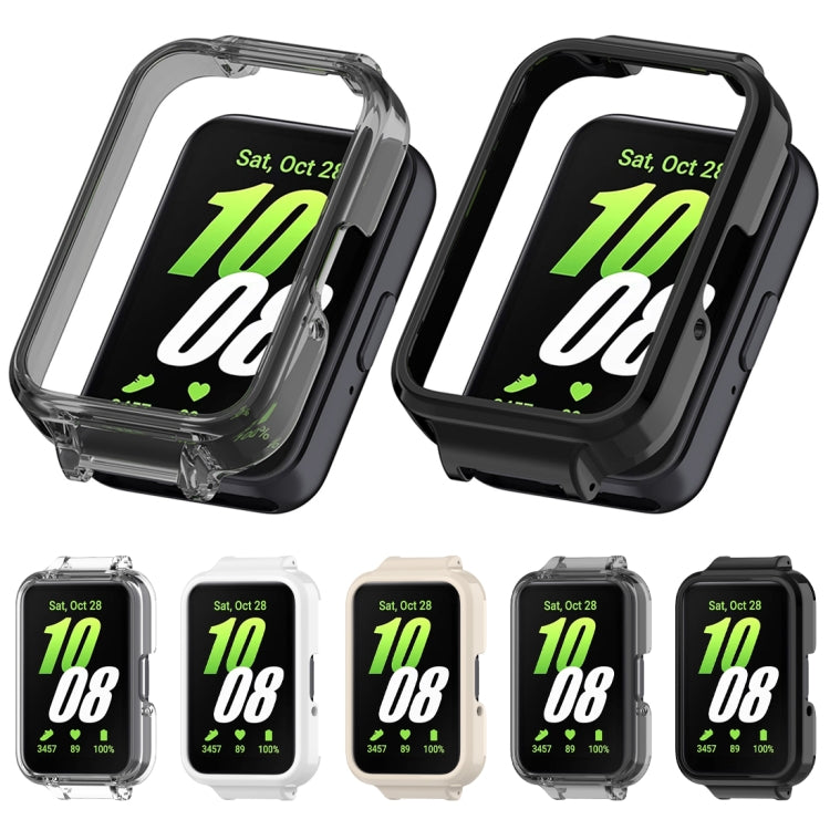 For Samsung Galaxy Fit 3 12mm Half Coverage Hollowed PC Watch Protective Case(Transparent Black) - Watch Cases by buy2fix | Online Shopping UK | buy2fix