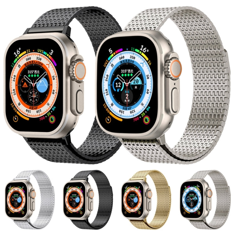 For Apple Watch Series 7 41mm Milanese Loop Magnetic Clasp Stainless Steel Watch Band(Titanium Gold) - Watch Bands by buy2fix | Online Shopping UK | buy2fix