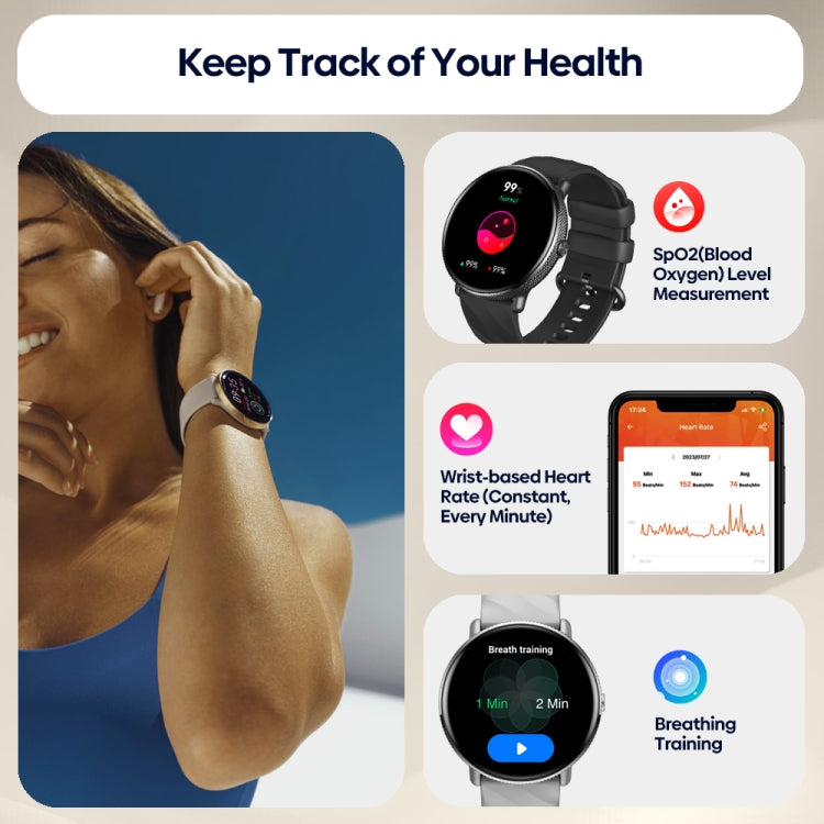 Zeblaze GTR 3 Pro 1.43 inch Screen Voice Calling Smart Watch, Support Heart Rate / Blood Pressure / Blood Oxygen(Black) - Smart Watches by Zeblaze | Online Shopping UK | buy2fix