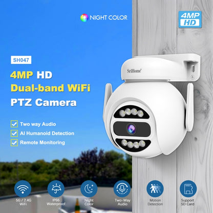 SriHome SH047 4MP IP66 Waterproof Motion Detection Night Vision WiFi HD Camera(EU Plug) - Wireless Camera by SriHome | Online Shopping UK | buy2fix