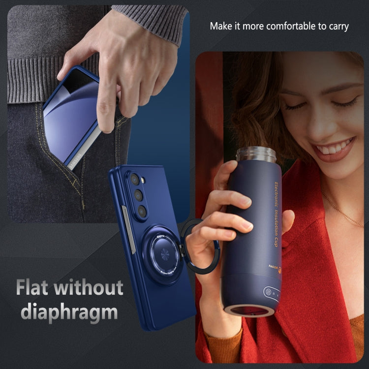 For Samsung Galaxy Z Fold5 5G 360 Degree Rotating Holder MagSafe PC Full Coverage Shockproof Phone Case(Blue) - Galaxy Z Fold5 Cases by buy2fix | Online Shopping UK | buy2fix