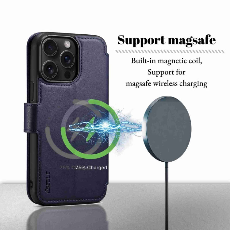 For iPhone 15 Pro Max ESEBLE E1 Nappa Texture MagSafe Holder Leather Phone Case(Dark Blue) - iPhone 15 Pro Max Cases by ESEBLE | Online Shopping UK | buy2fix