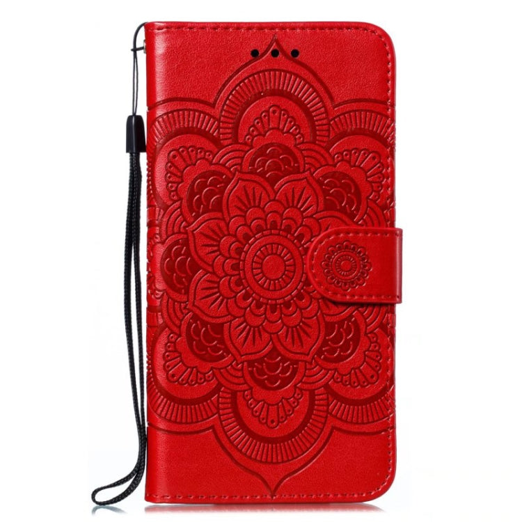 For Google Pixel 9 Sun Mandala Embossing Pattern Phone Leather Case(Red) - Google Cases by buy2fix | Online Shopping UK | buy2fix