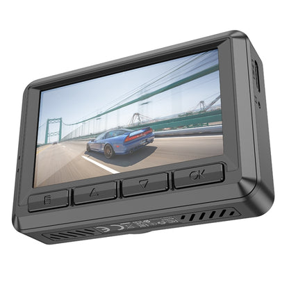 hoco DV3 Dual Channel Driving Recorder with Display & Rear Camera(Black) - Car DVRs by hoco | Online Shopping UK | buy2fix